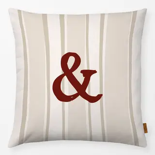 Kissen ABC beige rot &