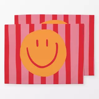 Tischset Smile Stripes rosa