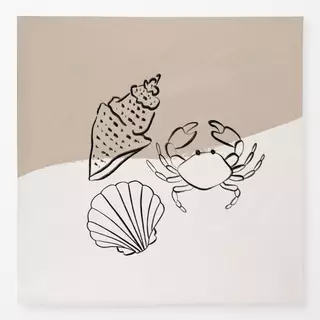 Tischdecke Meerestiere beige