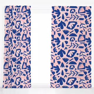 Dekovorhang Abstract Blue Pattern