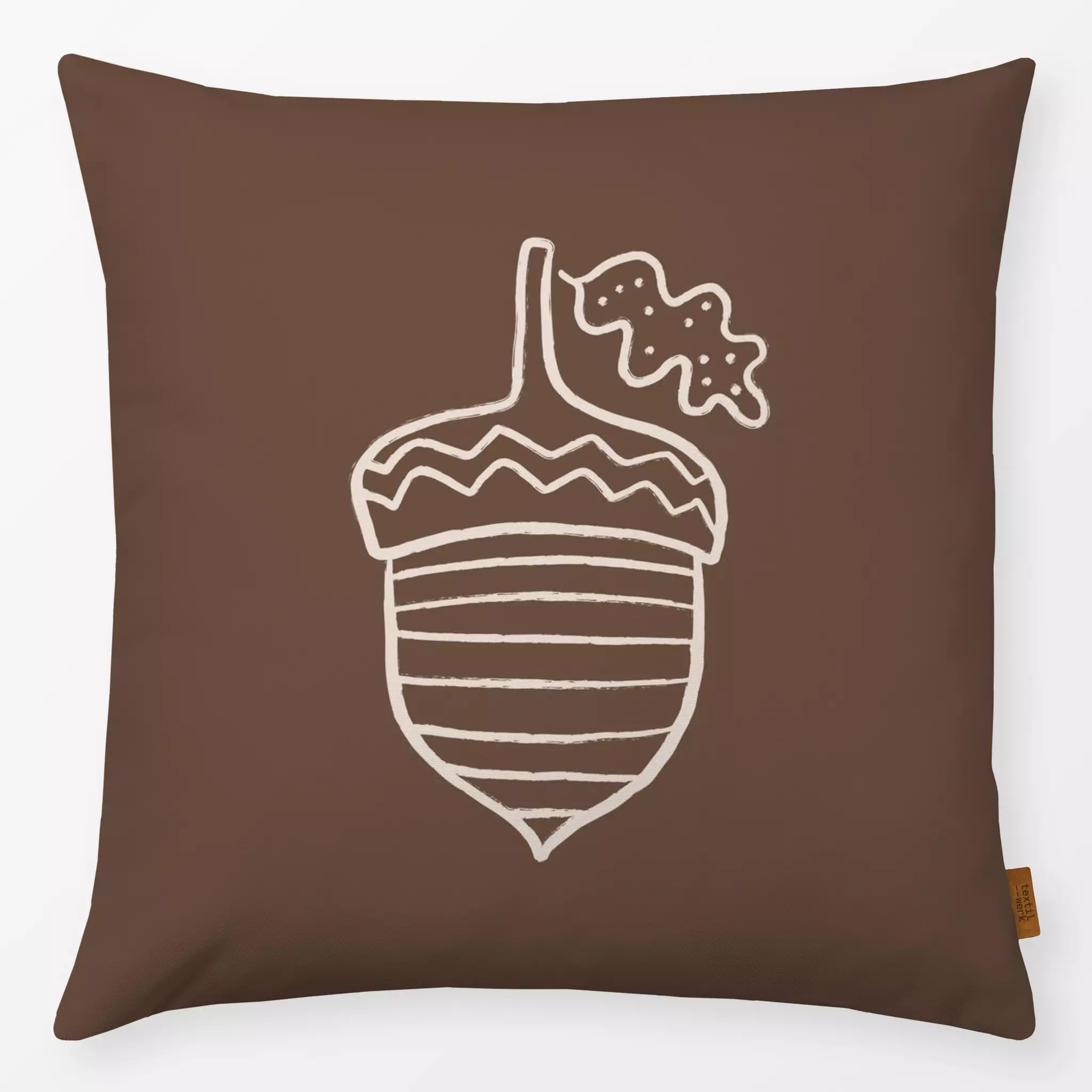 Kissen Kissen Eichel Sketch Herbst beige