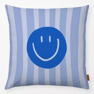 Kissen Smile Stripes hellblau