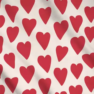 Meterware Herz Allover rot