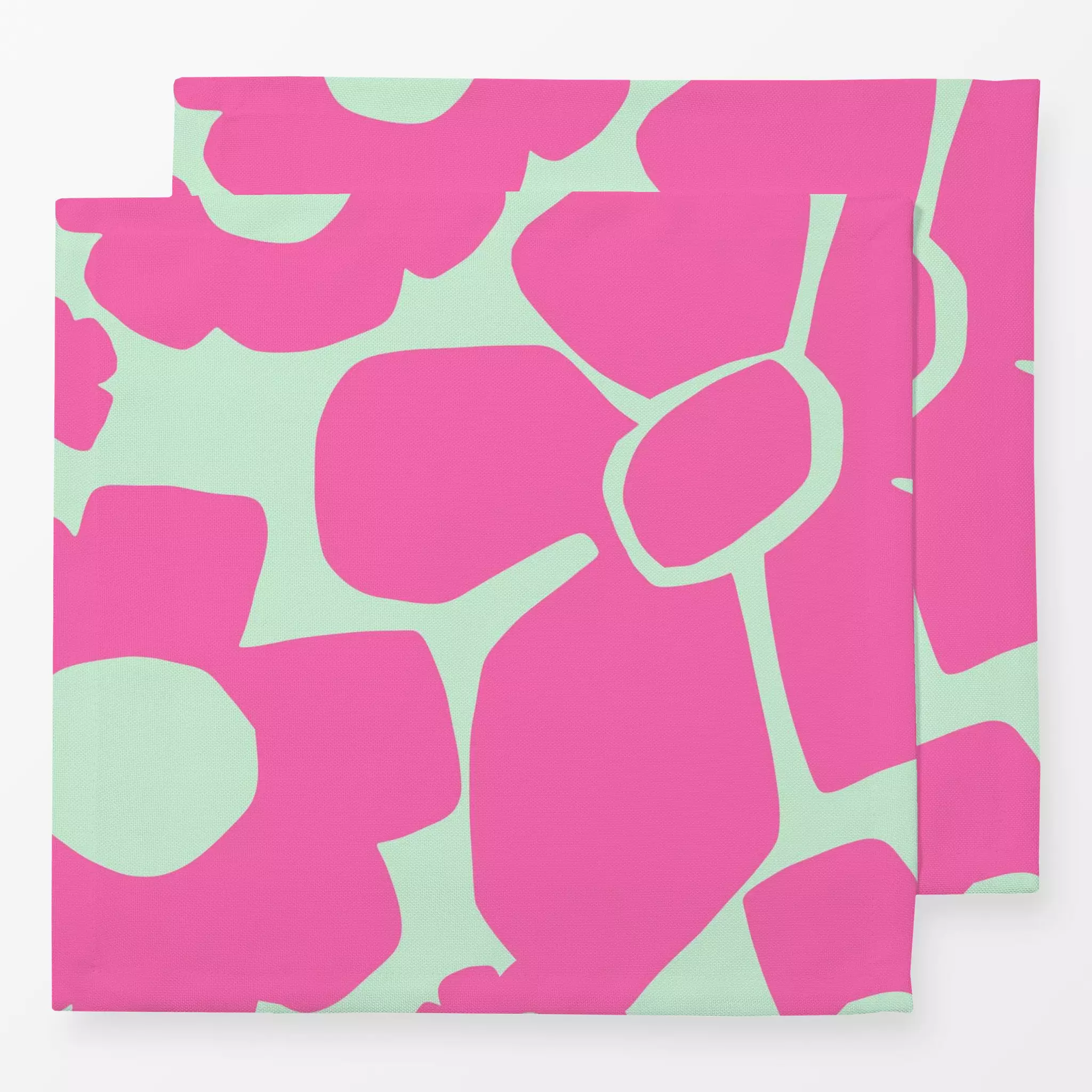 Servietten Mint Blumenwiese - Blumen & Florales, Symbole & Muster - von „Lisa Jasmin Bauer"; Blumen, Sommerblumen, pink, cut...