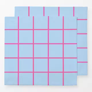Servietten Pink & Blau Grid