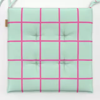 Sitzkissen Pink & Mint Grid