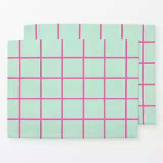 Tischset Pink & Mint Grid
