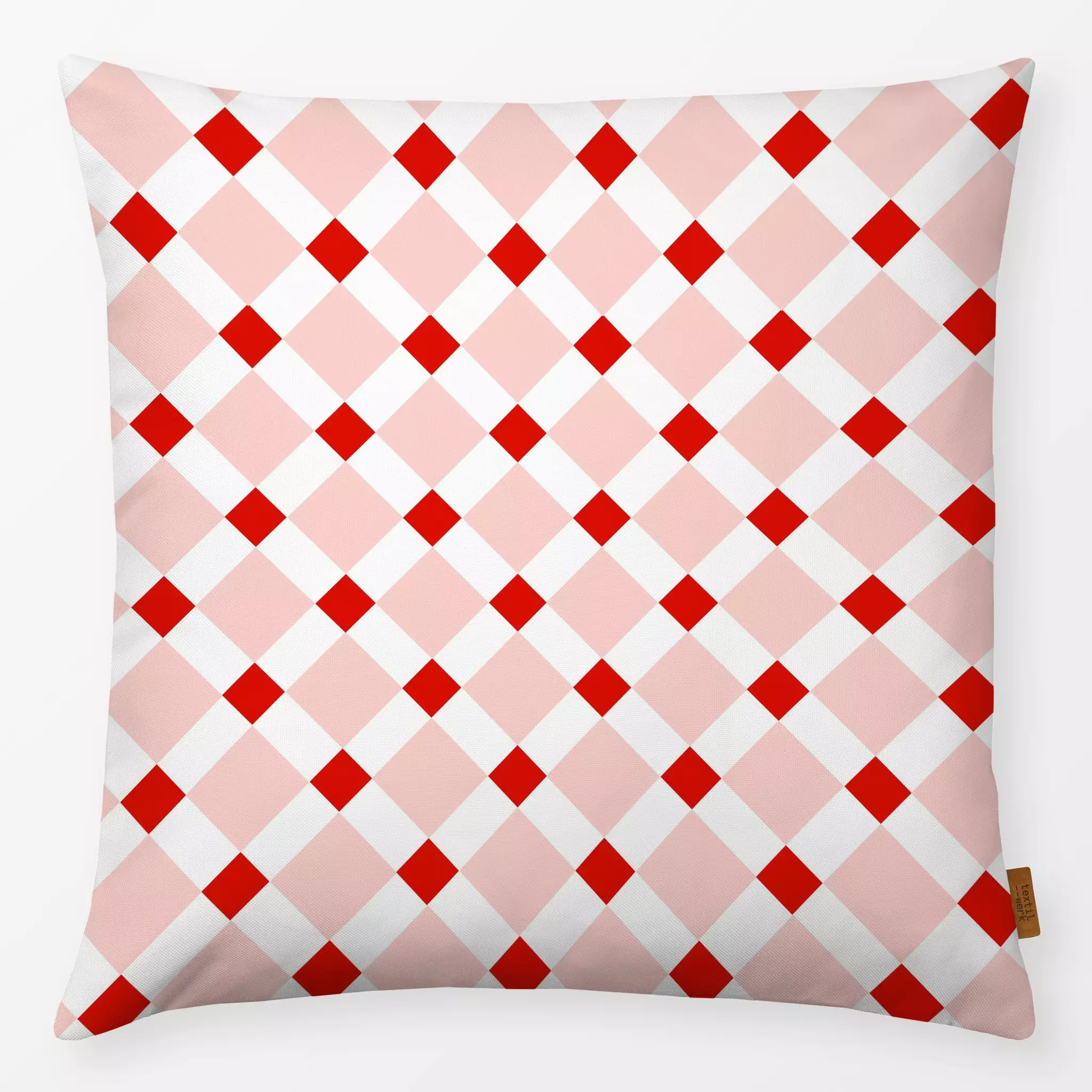 Kissen Christmas Plaid rosa & red - Weihnachten, Symbole & Muster - von „Lisa Jasmin Bauer"; Weihnachten, modern, weihnachtl...