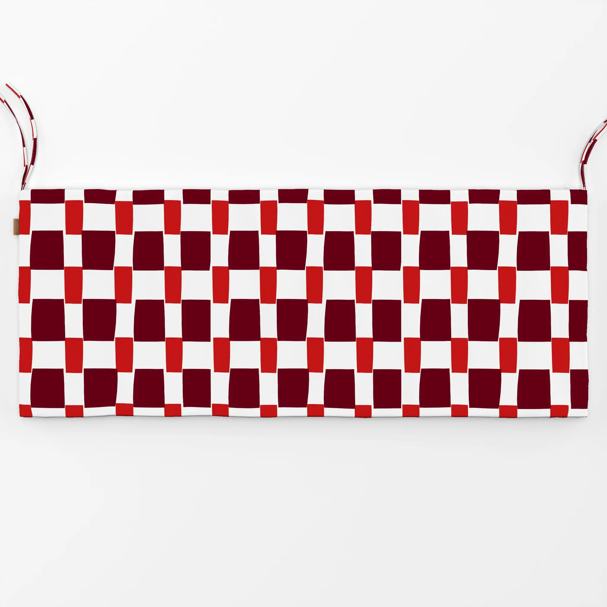Bankauflage Karo Kirschrot & Beerenrot - Frühling, Symbole & Muster - von „Lisa Jasmin Bauer"; grid, Karo, minimalistisch, k...