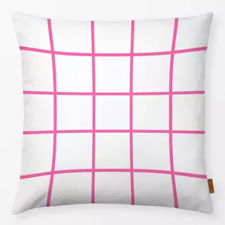 Kissen Pink & Weiß Grid