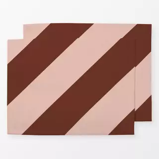 Tischset Diagonale Streifen Braun&Rose