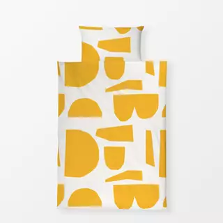 Bettwäsche Mustard Shapes on White