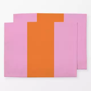 Tischset Große Streifen rosa&orange