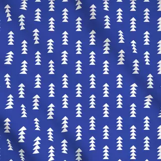 Meterware Pine Trees Blue