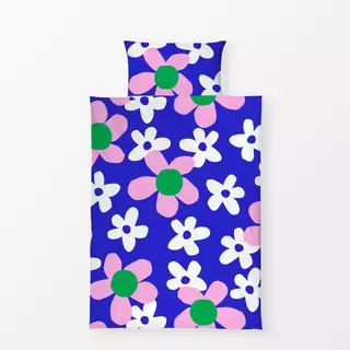 Bettwäsche Bright blooms blue pink