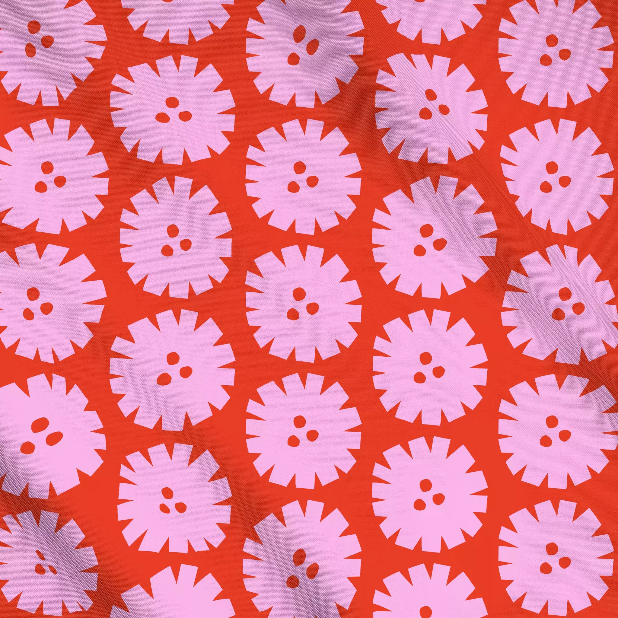 Meterware Circle Flowers Red - Blumen & Florales, Symbole & Muster - von „Lisa Jasmin Bauer"; flowers, Color, colorful, cuto...