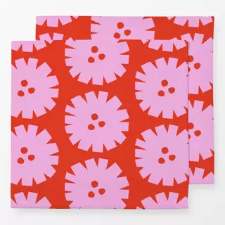 Servietten Circle Flowers Red