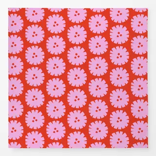 Tischdecke Circle Flowers Red