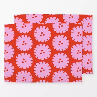 Tischset Circle Flowers Red