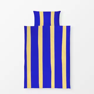 Bettwäsche Big stripes blue yellow