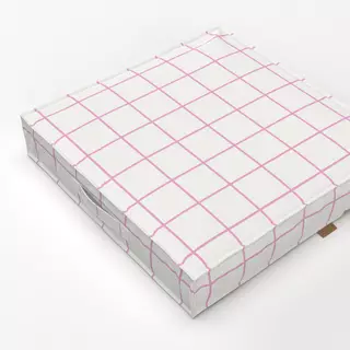 Bodenkissen Rosa Grid