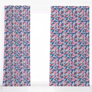 Dekovorhang couleur rose bleu