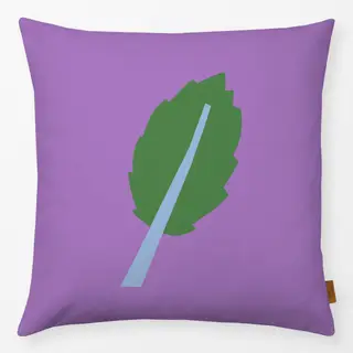 Kissen Frühling Blatt grün lila