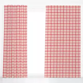 Dekovorhang Check red and rose
