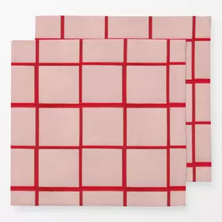 Servietten Check red and rose