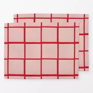 Tischset Check red and rose
