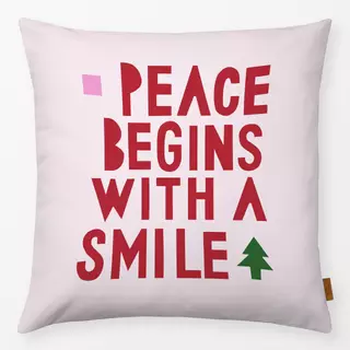 Kissen Peace and Smile auf hellrosa