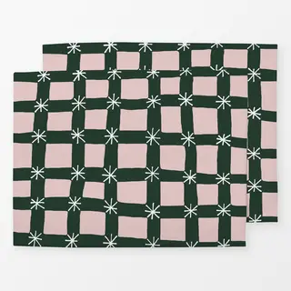 Tischset rosa und grün