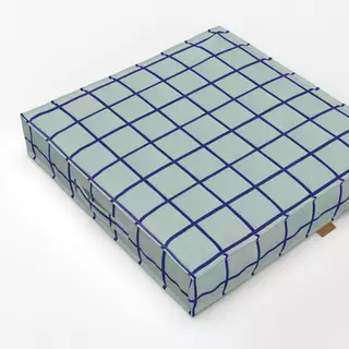 Bodenkissen Check Blue