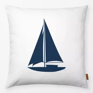Kissen Segelboot white navy
