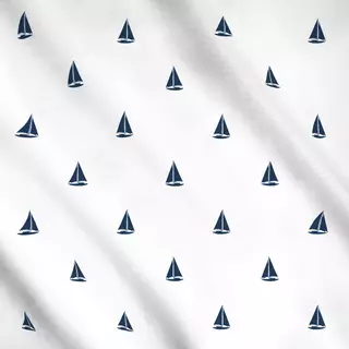 Meterware Segelboot white navy