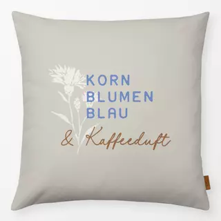 Kissen Kornblumen Blau und Kaffeeduft