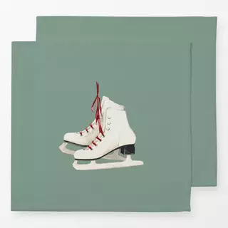 Servietten Schlittschuhe granite green