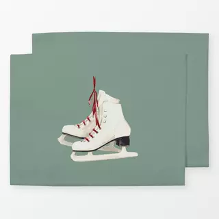 Tischset Schlittschuhe granite green