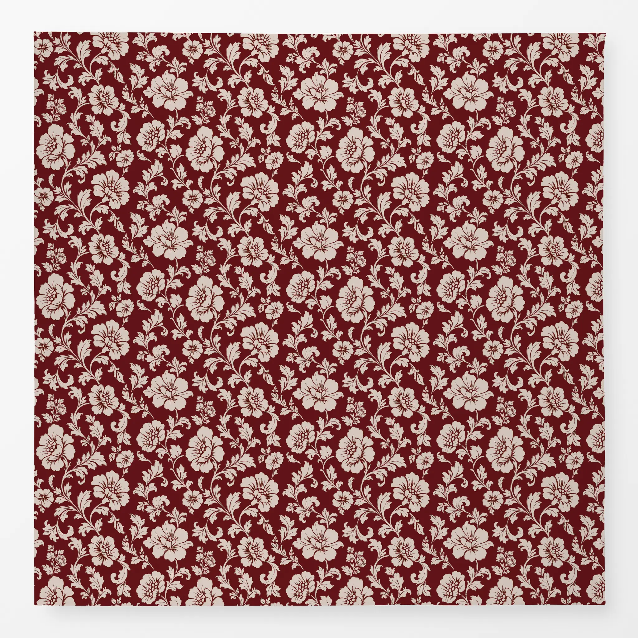 Tischdecke Tischdecke Velvet Winter Blumenornament rot beige