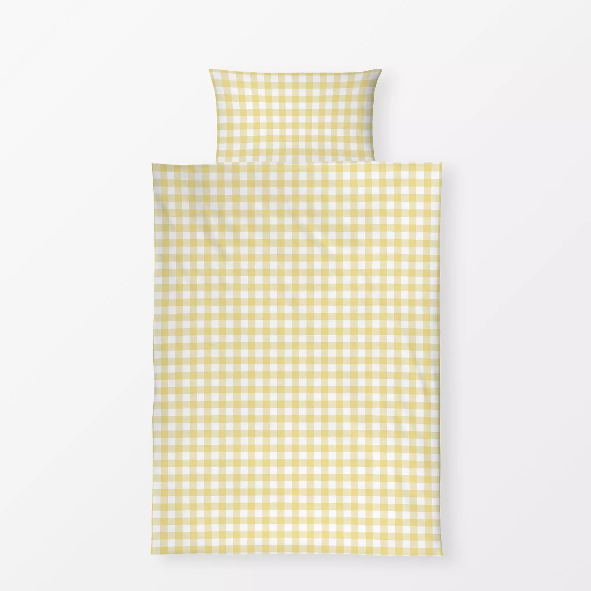 Bettwäsche Vichy Gingham Karo gelb - Frühling, Sommer, Symbole & Muster, Ostern - von „Katrin Graff"; kariert, gingham, Somm...