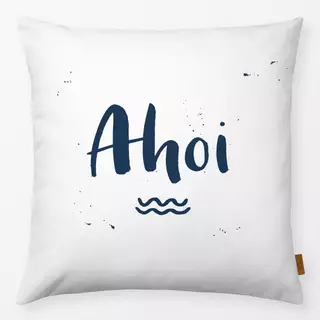 Kissen Ahoi Weiß Blau