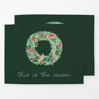 Tischset Weihnachtskranz tannengrün