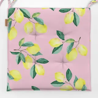 Sitzkissen Zitronen Sommer botanic rosa