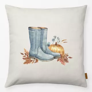 Kissen Blaue Gummistiefel mit Textur