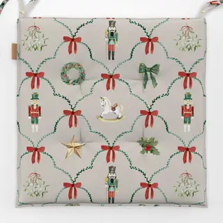 Sitzkissen Weihnachts Nostalgie beige