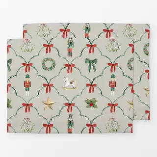 Tischset Weihnachts Nostalgie beige