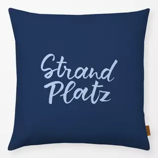 Kissen Strand Platz navy blau