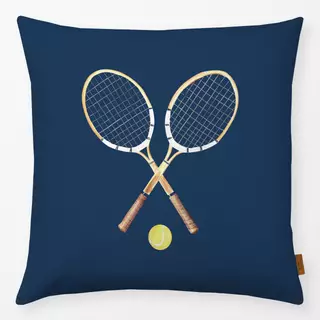 Kissen gekreuzte Tennisschläger blau
