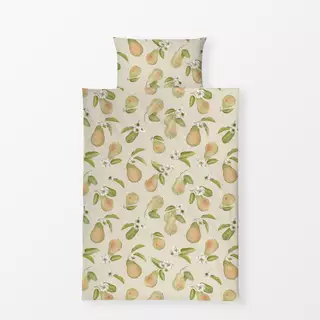 Bettwäsche Birnen Blüte beige