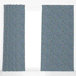 Dekovorhang Sommer Reise Icons blau